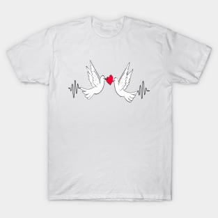 Love Dove Heartbeat T-Shirt